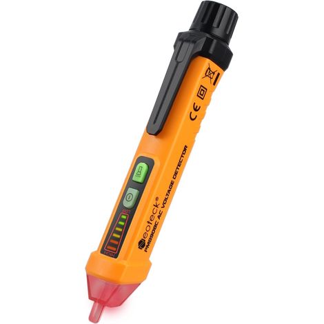 Elektrischer Tester, Berührungsloser Spannungsdetektor 12-1000v, Phasen-/neutralleiter-prüfung, Akustischer & Optischer Summer, Taschenlampe, Ac 50-500hz, Spannungsprüfstift Ncv