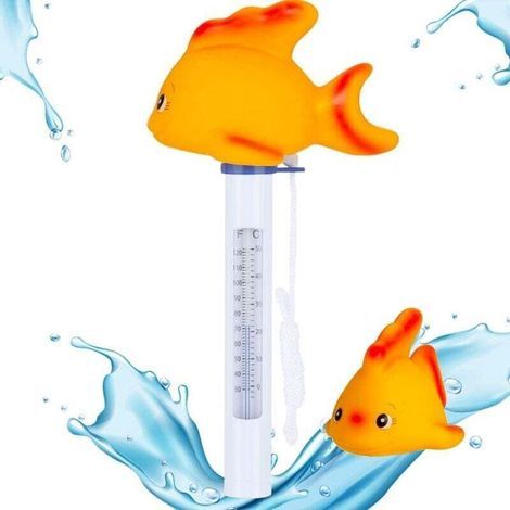 Schwimmbadthermometer, 1 Schwimmendes Thermometer Im Fisch-motiv Mit Schnur – Stoß- Und Wasserfest – Für Innen- Und Außenpool, Whirlpool, Becken (fisch)