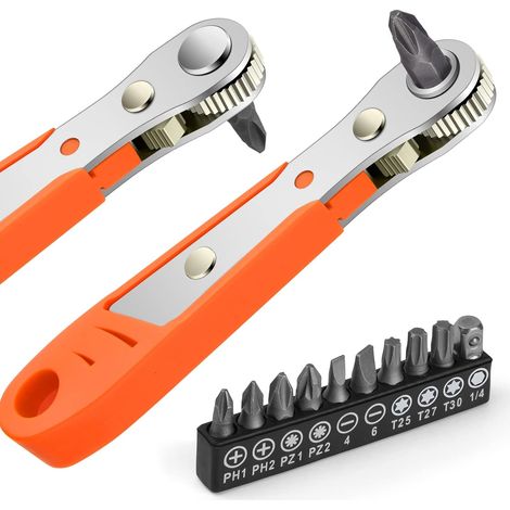 Cliquet-schraubendreher, Magnetischer Mini-ratschenschlüssel 1/4-zoll-antrieb, Hoher Drehmoment, Miniaturisiert, Reversibel, Multifunktionales Taschen-reparaturwerkzeug