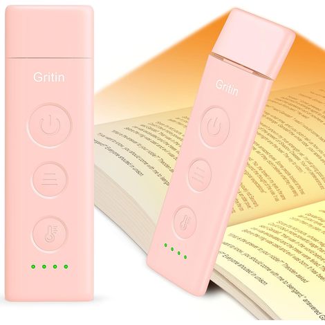 Wiederaufladbare Leselampe, Klemmleuchte Fürs Bett, 3 Farben Augenschutz & 5 Stufenlos Einstellbare Helligkeiten, Kompakt Und Langlebig, Geschenk Für Buchleser – Rosa