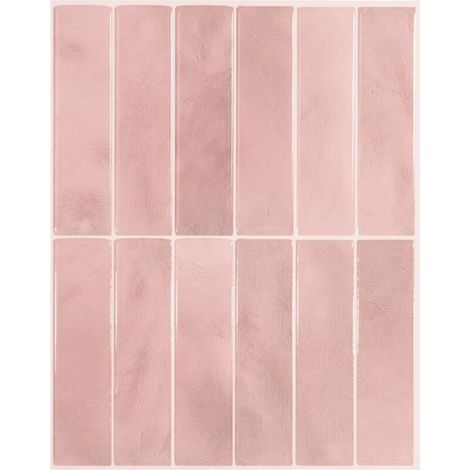 Selbstklebende Küchen- Und Badezimmerverkleidung, Wandfliesen-aufkleber, Rosa Selbstklebende Fliesen, 5er-pack, 29 X 22,86 Cm