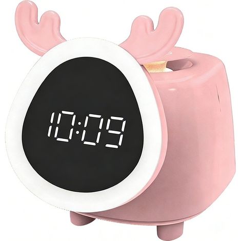 Multifunktionale Led-nachtlicht Mit Mückenschutz: Nachttischlampe Mit Intelligenter Uhr, Kabelloser Ladefunktion, Ideales Geschenk Für Kinder