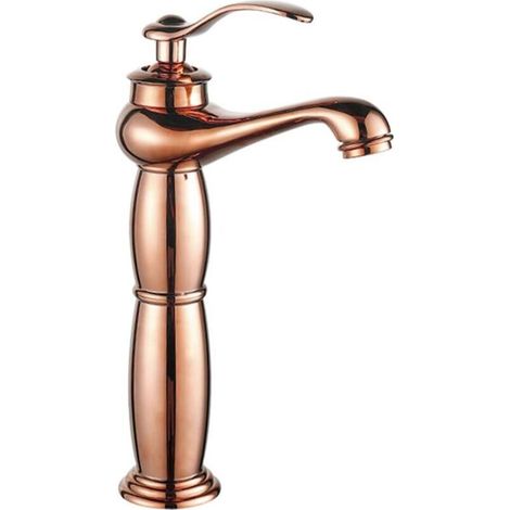 Einloch-badezimmerarmatur Mit Einhebelgriff Für Waschtisch, Mischer Für Warmes Und Kaltes Wasser (roségold)