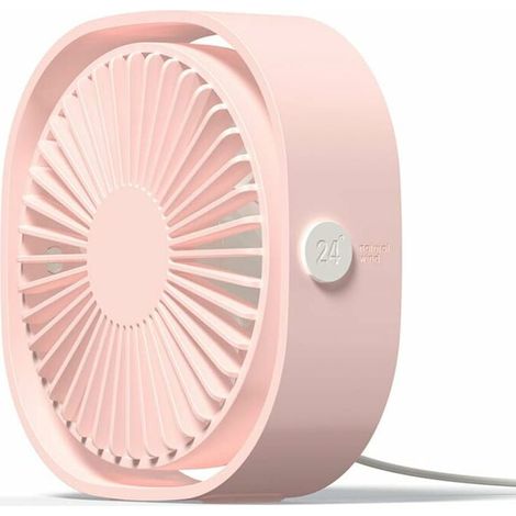 Usb-mini-ventilator, Tragbarer Tischventilator, Leiser Büroventilator Mit 3 Einstellbaren Geschwindigkeiten - Rosa-fei Yu