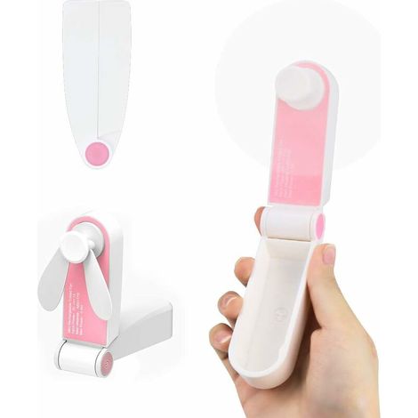 Tragbarer Mini-handventilator, Tischventilator, Mit Usb, Wiederaufladbar, Für Zuhause Oder Reisen, 2 Geschwindigkeiten, Rosa, Kleiner Handventilator - Fei Yu