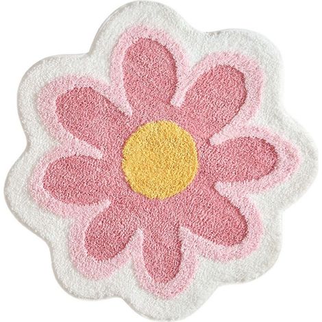 Weicher Und Flauschiger Mikrofaser-badteppich, Saugfähig Und Rutschfest, Blumenmuster, 40 Cm X 40 Cm (rosa)