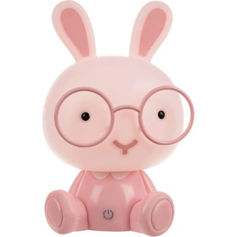 Kleines Led-nachtlicht In Rosa Mit Hasenmotiv, Dreistufige Helligkeitsregelung, Kinderzimmer