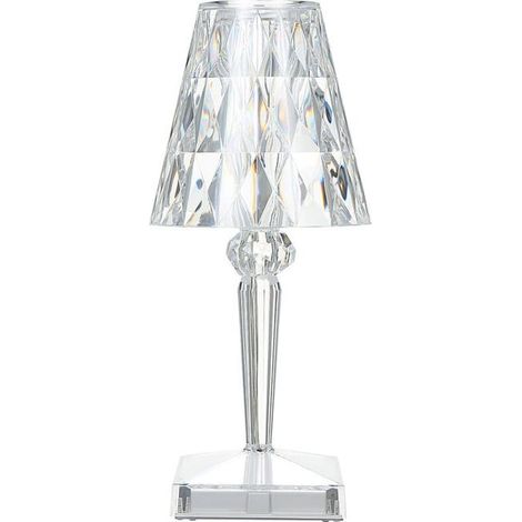 Tischlampe Aus Facettiertem Kristall (diamant-stil), Usb-aufladbar, Mit Einstellbarer Farbtemperatur Und Helligkeit, Touch-aktivierung.