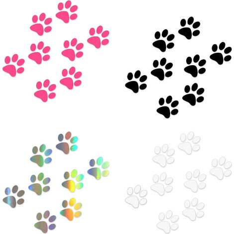 32 Stück Autoaufkleber - Lustige Aufkleber Aus Glas Für Karosserie, Motorrad, Helm Oder Fahrrad, Pfoten Von Hund Und Katze, Aufkleber Für Auto, Motorrad, Fahrrad Oder Roller