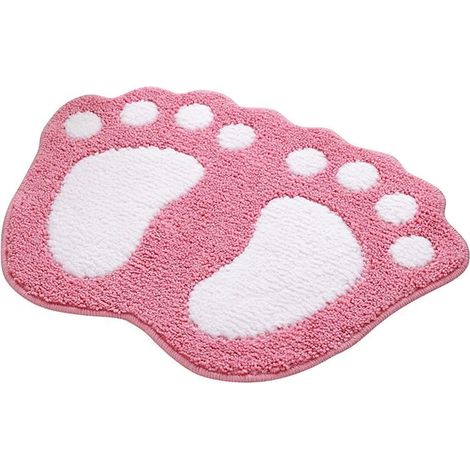 Rutschfester Und Saugfähiger Polyester-badezimmerteppich, Rosa, 40 X 60 Cm