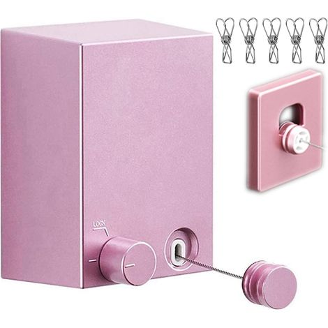 Einziehbarer Indoor-wäschetrockner, Edelstahl, Abs-gehäuse, Rosa