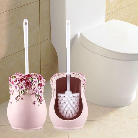 Kreatives Europäisches Toilettenbürsten-set Für Die Badezimmerreinigung, Rosa