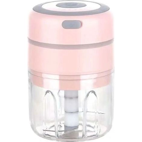 Elektrischer Mini-zwiebelhacker, Elektrischer Küchen-multimixer-hacker, Usb-aufladbar Für Gemüse, Obst Und Fleisch (rosa), 8,5 X 8,5 X 13 Cm