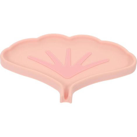 Silikon-ginkgo-form, Dekorative Halterung Für Bad Und Küche, Elegantes Design, Leicht Zu Reinigen, Integrierte Wasserabflussfunktion, Farbe Rosa