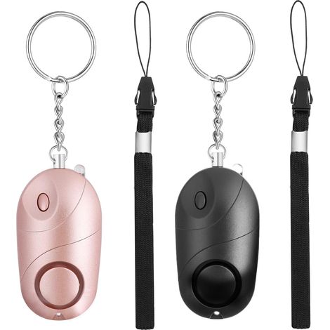 2 Stück Personalalarm, 130 Dezibel Taschenalarm Mit Led-lichtern, Schlüsselanhänger Zur Selbstverteidigung Für Frauen Und Senioren