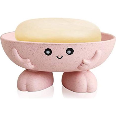 Seifenschale, Niedliche Cartoon-seifenschale Für Bad Und Küche, Badewanne, Waschbecken, Rutschfestes Design, Niedliche Seifenschale (rosa)