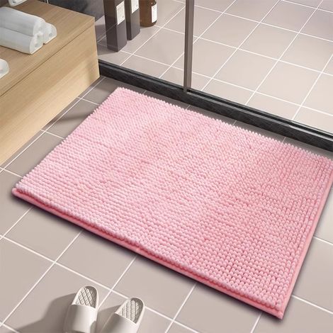 Rosa Badezimmermatte 40x60 Cm, Ultra-weich, Saugfähig, Maschinenwaschbar, Geeignet Für Badezimmerböden, 1 Stück