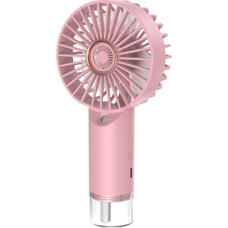 Tragbares Sprühgerät, Mini Tragbarer Ventilator Usb-aufladbar - Handlicher Luftkühler Für Camping, Büro, Outdoor, Reisen (rosa)