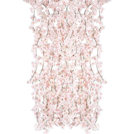 Künstliche Seidenblumen Kirschblüten Girlande Hängende Rebe Für Hochzeit Garten Haus Dekoration 4er Pack (rosa)