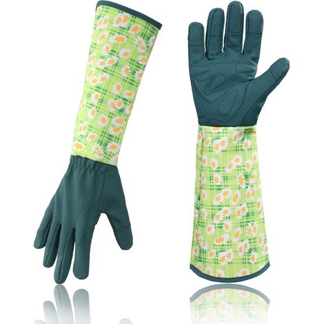 Gartenarbeit Rosen Lederhandschuhe Damen Verlängert Pro Handschuhe Rosa Gartenbau Garten Für Mutter Und Großmutter Geschenke Gartenarbeit (blau)