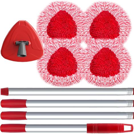 4 Austauschbare Mop-köpfe Für Vileda Turbo-system, Chenille-mop-nachfüllpack Kompatibel Mit Stiel 76–148 Cm Und 1 Grundplatte – Mehrflächenreinigung Für Böden, Autos, Wohnmobile