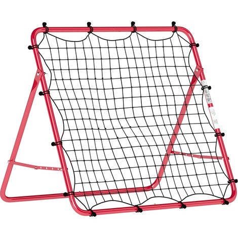 Tragbares Fußball-rebound-netz, 5 Einstellbare Winkel Aus Stahl Und Doppelschichtigem Nylon, 103x72x89cm, Rot