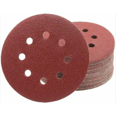 Professionelle Schleifscheiben │ 50 Stück │ 8 Löcher │ Ø 125 Mm │ Korn 80 │ Für Exzenterschleifer │ Schleifblätter │ Schleifpapier (p80)