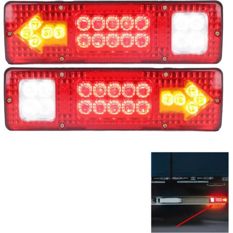 Led-rückleuchte 19 Led 12v – Anwendungen: Stopplicht, Blinker, Rückfahrlicht – Kompatibel Mit Lkw, Wohnwagen, Bootsanhängern - Life 2 X Leuchte