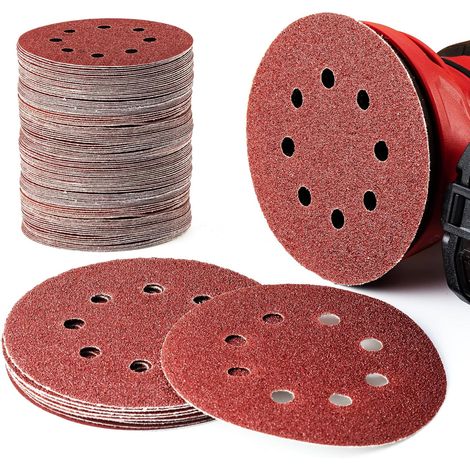 125mm 60 80 100 120 240 Schleifscheiben Runde Form Polierblatt 8 Löcher Runde Form (100 Stück)