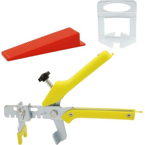 Fliesen-nivelliersystem - 300 Stück 2 Mm Fliesenzwischenkeile - 100 Fliesenabstandshalter Und 1 Hebelzange Für Bodenfliesen, Rot