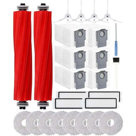Zubehör Für Roborock Qrevo S/p10 Staubsauger, P10 Zubehörset, Ersatzteile Mit 2 Hauptbürsten, 6 Staubbeuteln, 8 Wischmopps, 4 Filtern, 4 Seitenbürsten, 1 Bürste