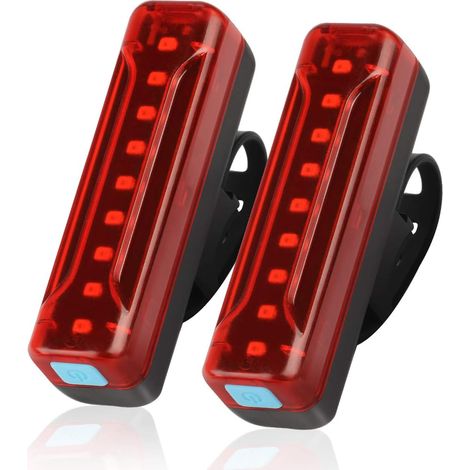 2er-set Usb-wiederaufladbare Fahrrad-rücklichter, 1.200 Mah, 50 Stunden Laufzeit, Ultra-helle Leds, 5 Lichtmodi, Ipx5 Wasserdicht