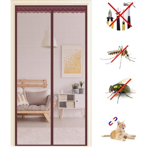 Fensterfliegengitter Magnetische Tür- Und Fensterfliegengitter 85x220cm, Selbstklebendes Verschlüsselungsnetz-fliegengitter, Anti-mücken-vorhang Mit Automatischer Magnetverschluss, Ohne Bohren, Für Tü