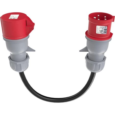 Für Tesla Model X S Y 5-polig Rot Cee 32a Stecker Auf 16a Buchse Cee Adapter Ladeverlängerung Steckverbinder 400v Steckdose -0,5m