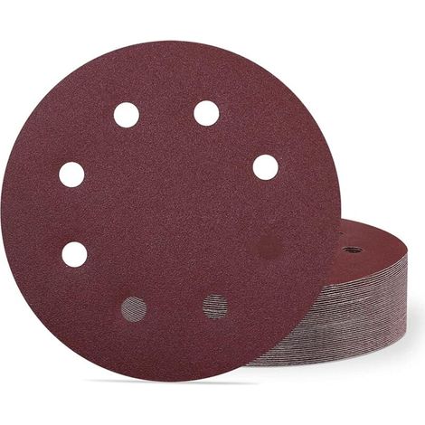 30er-pack Schleifscheiben, 180 Mm, Körnung 40, Selbsthaftende Schleifpads Mit 8 Löchern (17,8 Cm) Für Trockenbauschleifer Und Langhalsschleifer