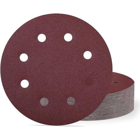 Satz Von 50 Schleifscheiben, 180 Mm, Körnung 80, 180 Mm Schleifpapier Mit 8 Löchern Für Wand- Und Deckenschleifer