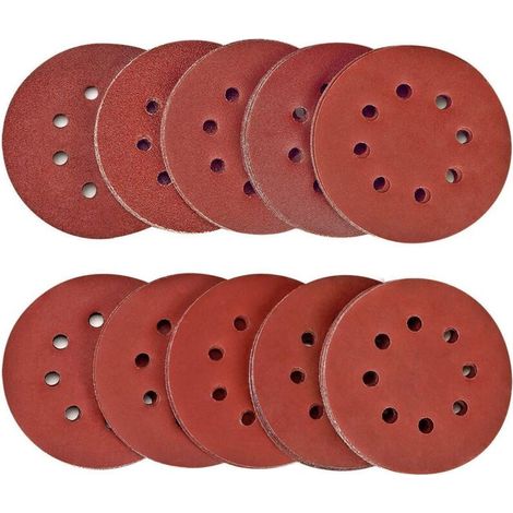 60 Stück Schleifscheiben 125 Mm, Körnung 40, Schleifpapier Mit 8 Löchern, Ideal Zum Schleifen/polieren