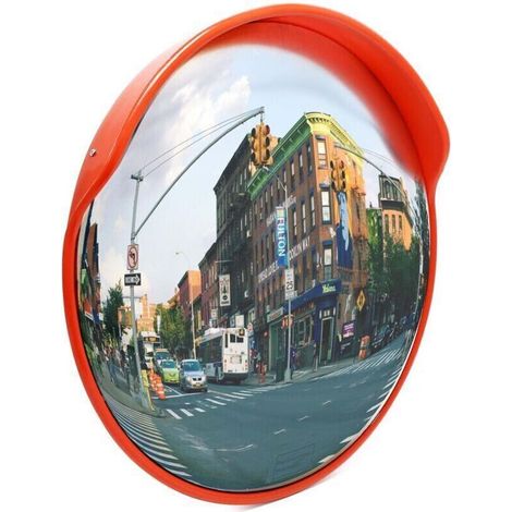 Runder Verkehrsspiegel, Konvex, 45 Cm, Sichtfeld Von 160°, Schutzabdeckung, Straßenverkehrssicherheit, Für Innen- Und Außenbereich, Wetterfest, Montagematerial Enthalten