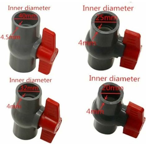 Pvc-kugelhahn, U-pvc Kunststoffventil, Gerade Anschlüsse Zur Durchflussregelung Und -abschaltung (φ40 Mm)