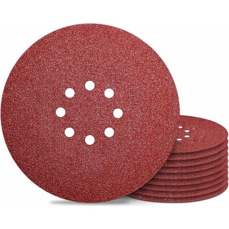10 Stück Schleifscheiben 225 Mm Schleifpapier 8 Löcher Korn 40 Für Wandschleifer