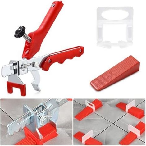 600 Fliesen-nivelliersystem, 2mm Fliesenpositionierer + 500 Clips + 100 Wiederverwendbare Keile Set, Unterstützung Bei Der Verlegung Von Fliesen, Für Profis Promo