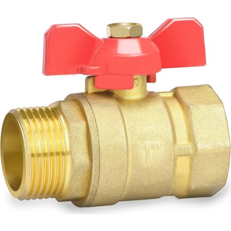 Vollmessing-kugelhahn 1 Zoll – Außengewinde/innengewinde, Volle Durchgangsöffnung Dn25 Pn16 – Beständig Von -20°c Bis +110°c