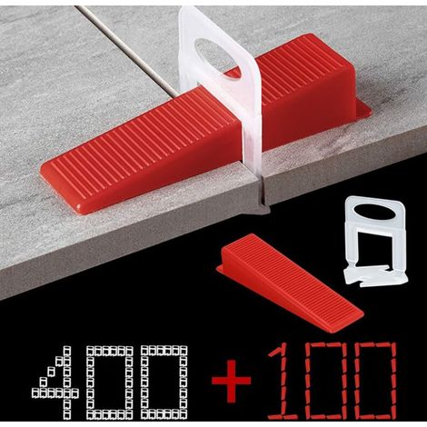 Fliesen-nivelliersystem Mit 1,5 Mm Fugenbreite, 400 Zuglaschen, 100 Wiederverwendbare Keile, Set Für Fliesen Mit Einer Dicke Von 3–12 Mm