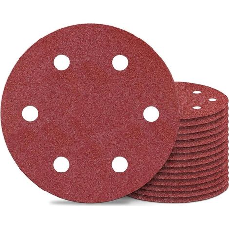 10 Stück Schleifscheiben 225 Mm, Schleifpapier Korn 80 Für Langhalsschleifer Und Trockenbauschleifer Mit 6 Löchern, Rund