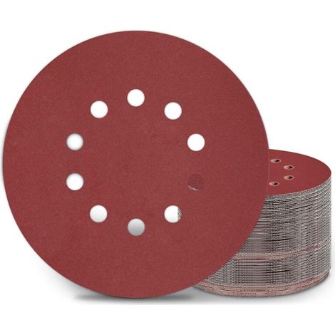 Schleifscheiben 225 Mm, 50 Stück, Körnung P180, 10 Löcher, Runde Schleifpapier-scheiben 225 Mm Für Schwingschleifer