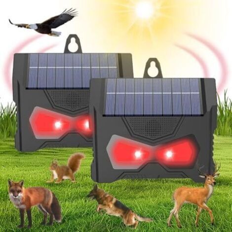 2er-set Solare Raubtier-abschrecklampen, Solare Raubtieraugen Mit Zwei Rot Blinkenden Lichtern Für Garten, Garage, Terrasse, Ip66 Wasserdicht, Für Den Außenbereich