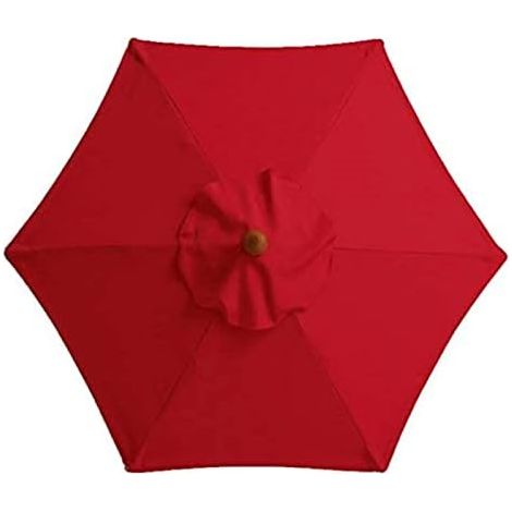 Ersatzbezug Für Sonnenschirm - 6 Streben - 2 M/2,7 M/3 M - Wasserdicht - Uv-schutz - Ersatzstoff (2,7 M / 8,9 Ft, Rot)