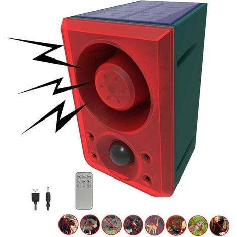 Solarbetriebener Bewegungsmelder-alarm Für Außen - Hundebellen Und Schussgeräusche, 130db Lärmgenerator Mit Fernbedienung, 20-sekunden-aufnahme, Verabschieden Sie Sich Von Eindringlingen