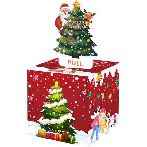 Weihnachtsspardose Für Geldgeschenke, Diy Weihnachts-geldkarte Zum Ziehen, Lustige Überraschungs-geschenkbox Für Geld, Mit 30 Transparenten Beuteln Und Einem Aufkleber