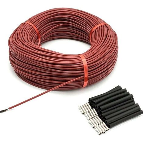 Heizkabel Aus Kohlefaser Φ3mm 12k 33ω, Silikongummi-erdwärmekabel Mit Ferninfrarot, Hochtemperaturbeständig Bis 200 ℃